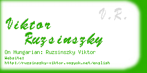 viktor ruzsinszky business card